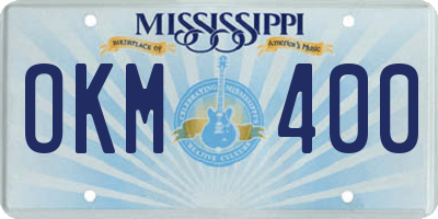 MS license plate OKM400