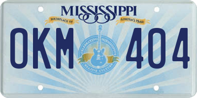 MS license plate OKM404