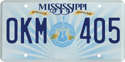 MS license plate OKM405