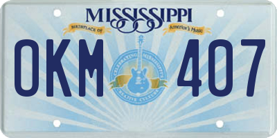 MS license plate OKM407