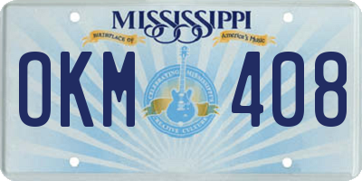 MS license plate OKM408