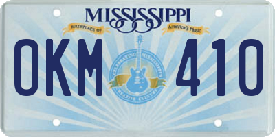 MS license plate OKM410