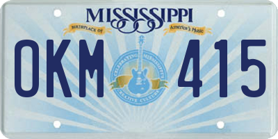 MS license plate OKM415
