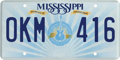 MS license plate OKM416