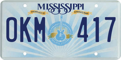 MS license plate OKM417