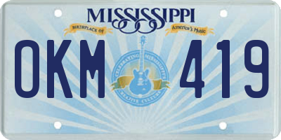 MS license plate OKM419
