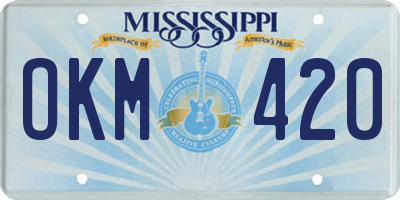MS license plate OKM420