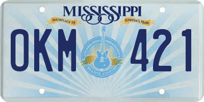MS license plate OKM421