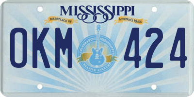 MS license plate OKM424