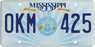 MS license plate OKM425
