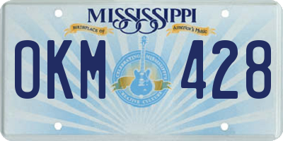 MS license plate OKM428
