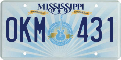 MS license plate OKM431