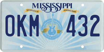 MS license plate OKM432