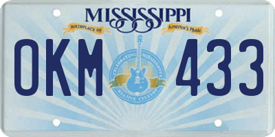 MS license plate OKM433