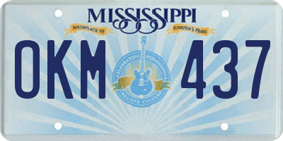 MS license plate OKM437