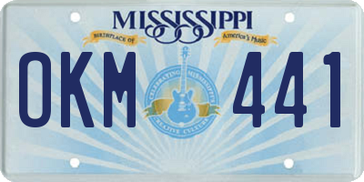 MS license plate OKM441