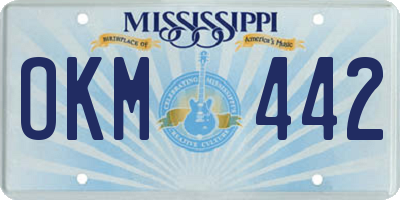 MS license plate OKM442
