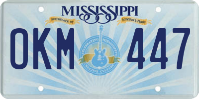 MS license plate OKM447
