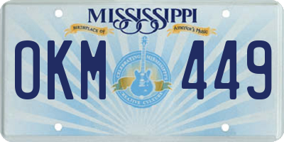 MS license plate OKM449