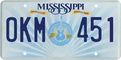 MS license plate OKM451