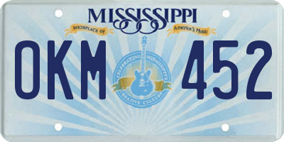 MS license plate OKM452