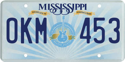 MS license plate OKM453