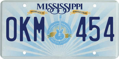 MS license plate OKM454