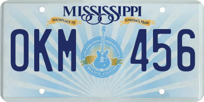 MS license plate OKM456