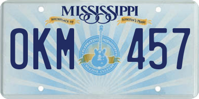 MS license plate OKM457