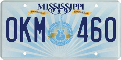 MS license plate OKM460
