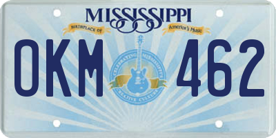 MS license plate OKM462