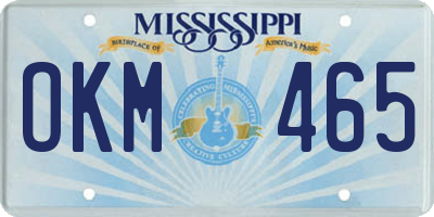 MS license plate OKM465