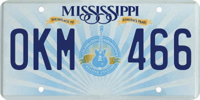 MS license plate OKM466