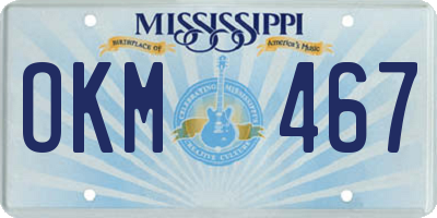 MS license plate OKM467