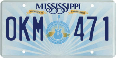 MS license plate OKM471