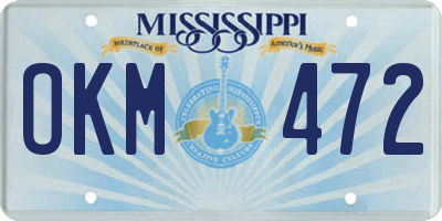 MS license plate OKM472