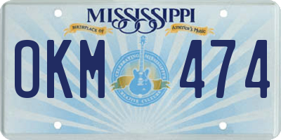 MS license plate OKM474