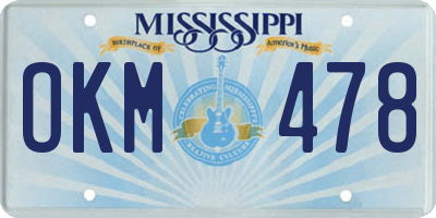 MS license plate OKM478