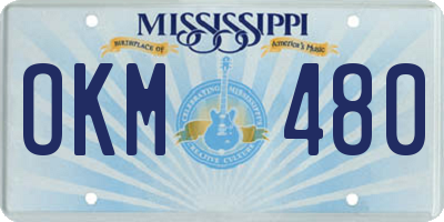 MS license plate OKM480