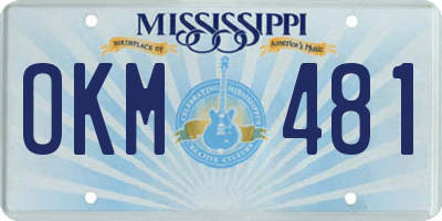 MS license plate OKM481