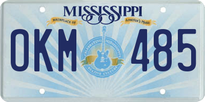 MS license plate OKM485