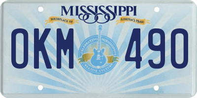 MS license plate OKM490