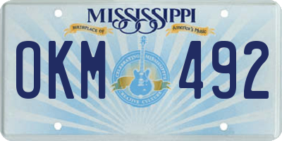 MS license plate OKM492
