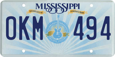 MS license plate OKM494
