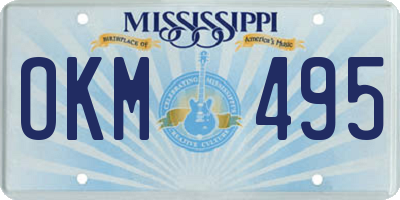 MS license plate OKM495