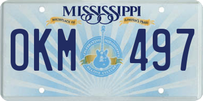 MS license plate OKM497