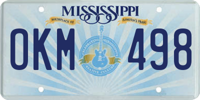MS license plate OKM498