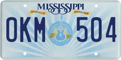 MS license plate OKM504