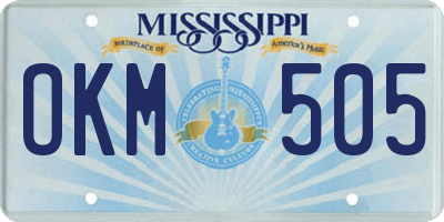 MS license plate OKM505