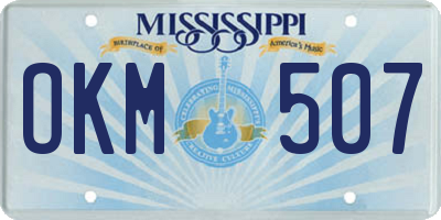 MS license plate OKM507